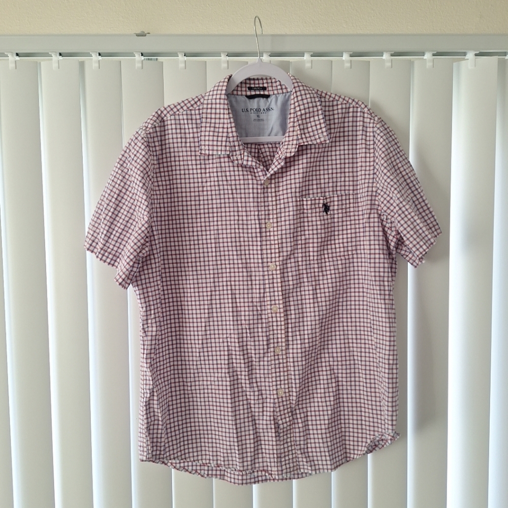 U.S. Polo Assn. Check Button Front Shirt Short Sleeve